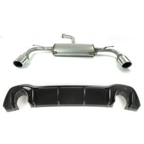 Rustfri sportsbagpotte VW Golf VIII 1,5 TSI + diffusor