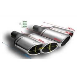 Dobbel rrhale, oval 160x65 mm